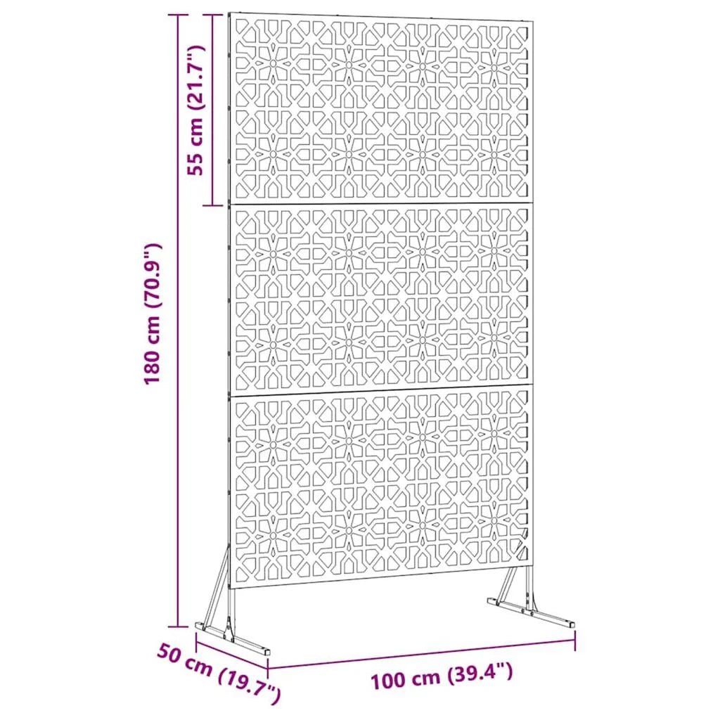 Sichtschutz Cortenstahl 180 cm
