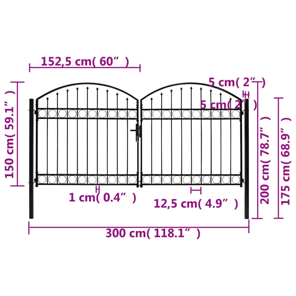 Gartentor Doppelflügel 3m