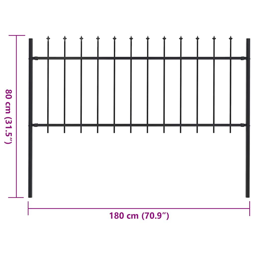 Gartenzaun Metall Anthrazit 80 cm Hoch