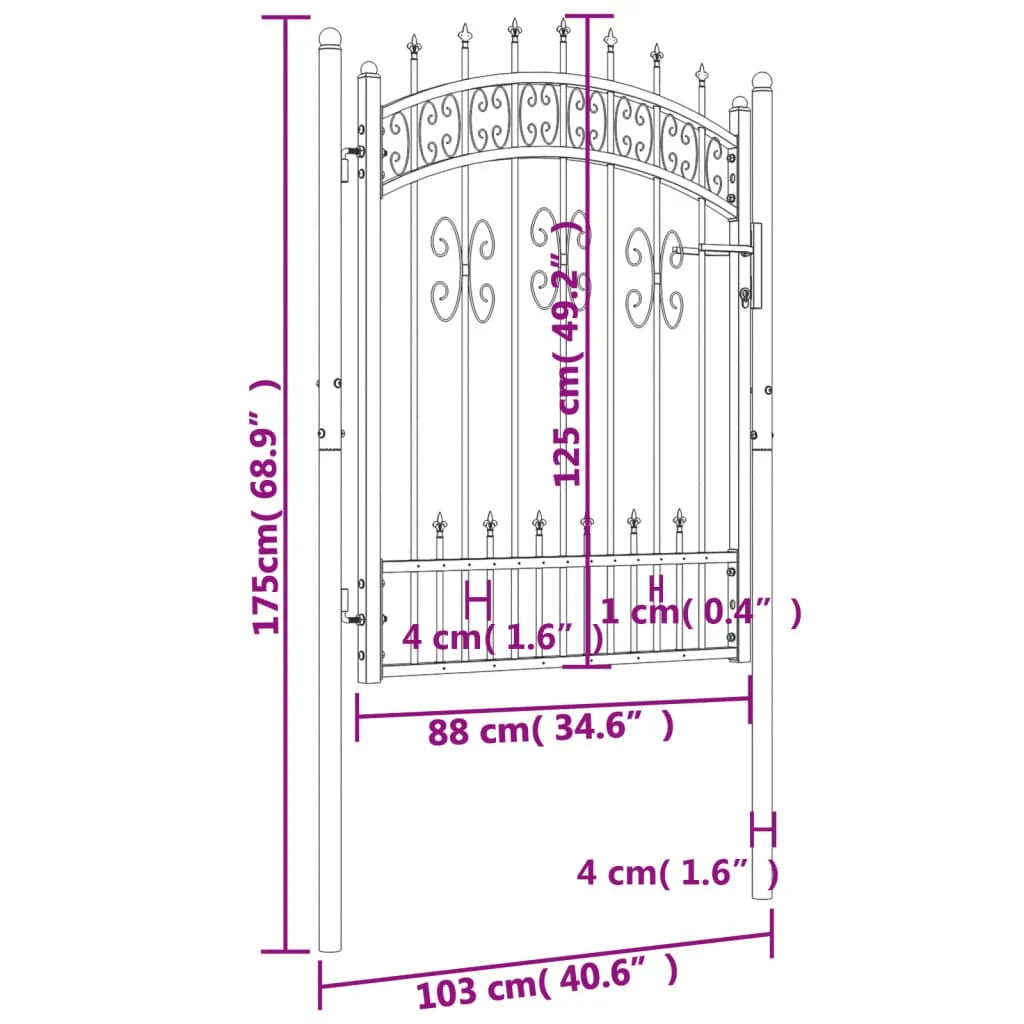 Gartentor 125 cm Hoch Anthrazit