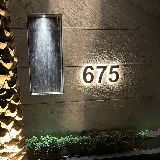 Ausgefallene Namensschild Haustür Edelstahl