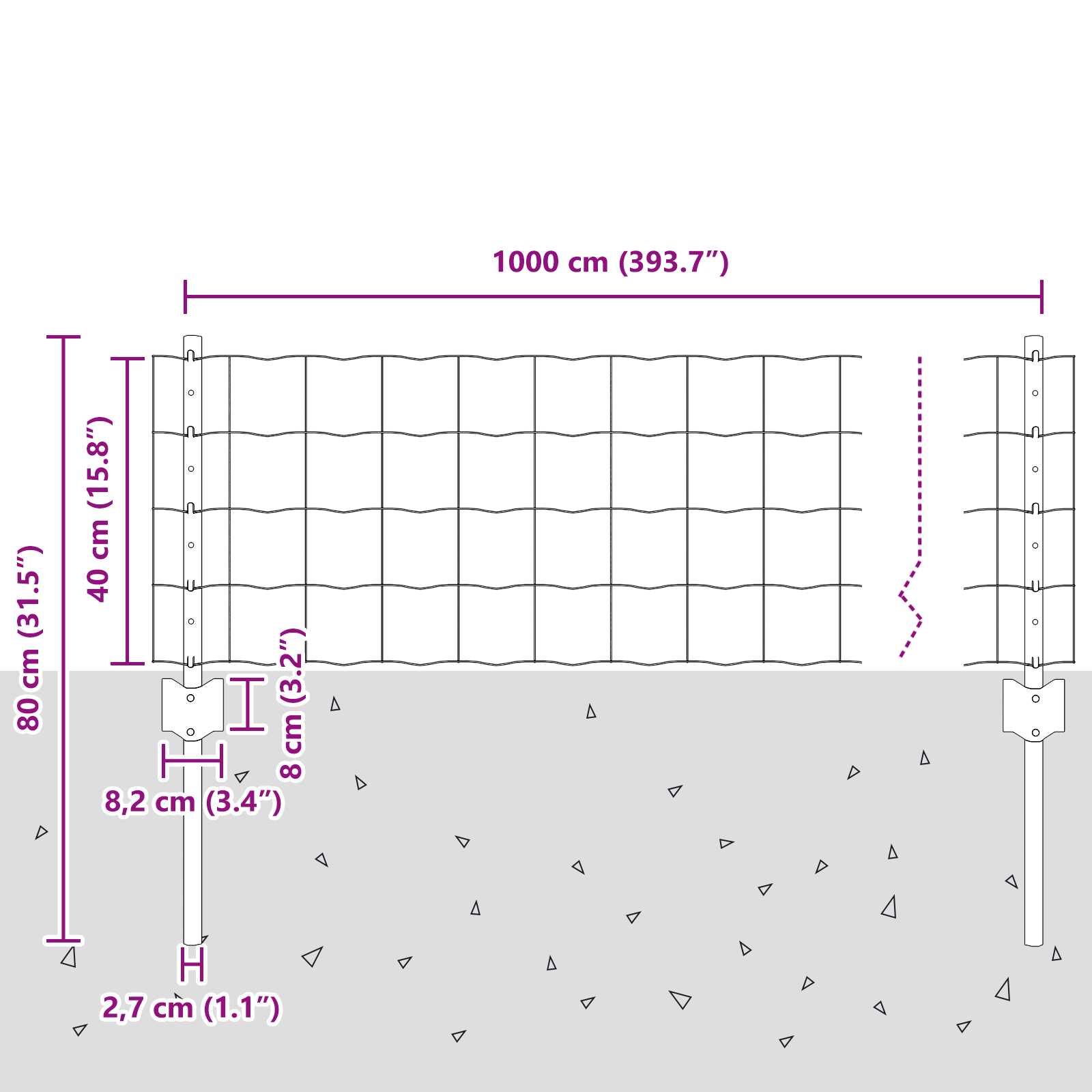 Gartenzaun 40 cm Hoch