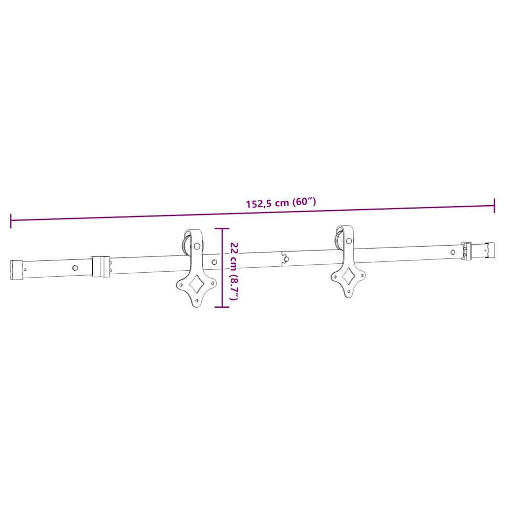 Schiebetür Schiene 152 cm Breit