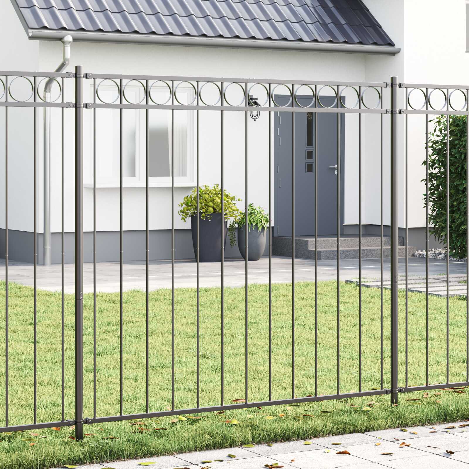 Gartenzaun Metall Anthrazit