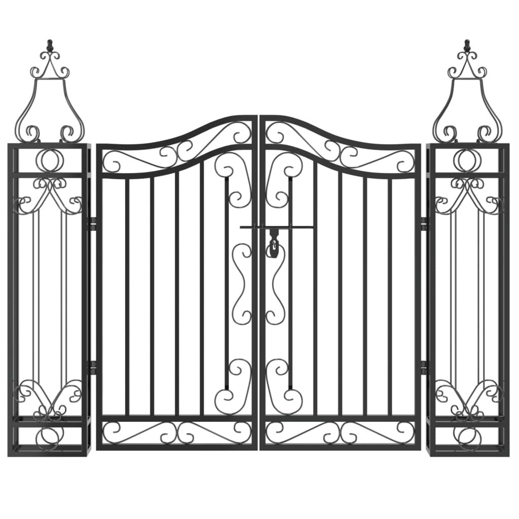 schwarze Gartentor schmiedeeisen