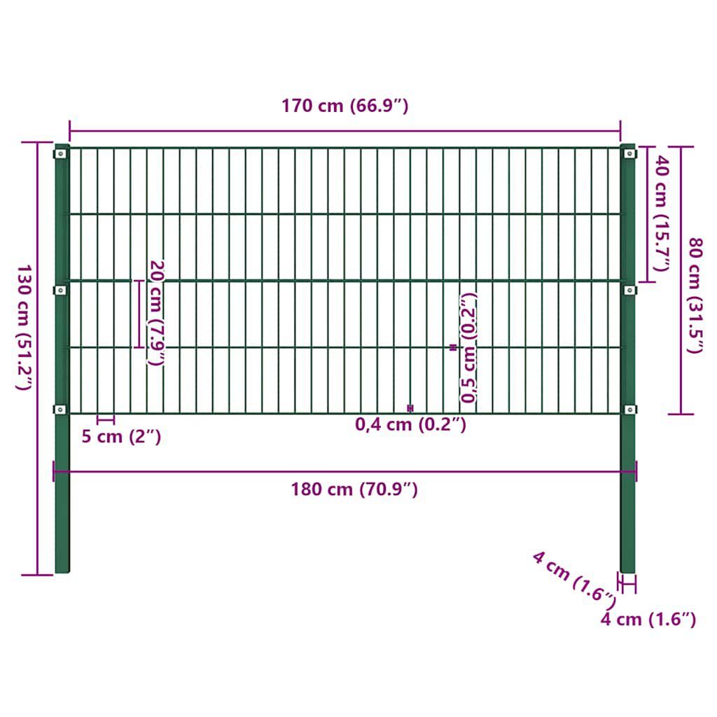 Gartenzaun 80 cm